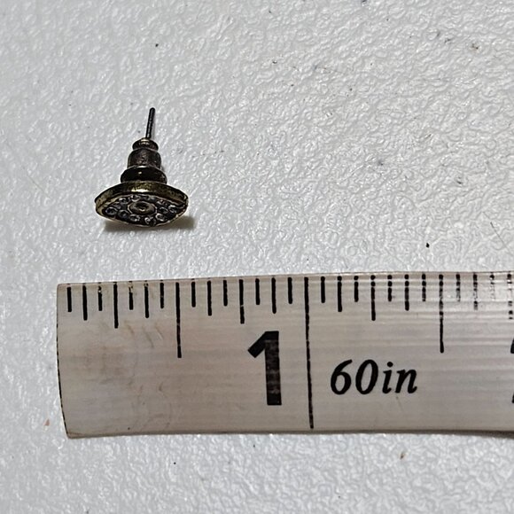 Evil Eye Stud Purple Rhinestone Earrings Gold Tone Finish Protection Jewelry - Picture 4 of 4